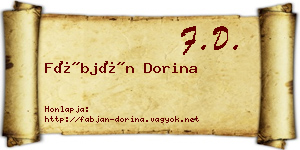 Fábján Dorina névjegykártya
