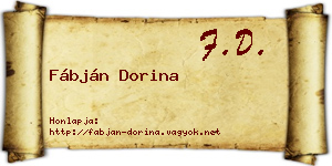 Fábján Dorina névjegykártya