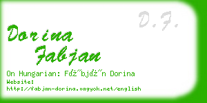 dorina fabjan business card